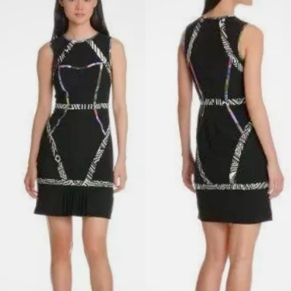 NICOLE MILER Atelier Silk Pleated Front Hem Blend Sleeveless Sheath Dress Size 4 - Picture 12 of 12